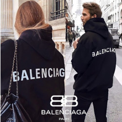 BALENCIAGA 발렌시아가 백 레터링 기모 후드티