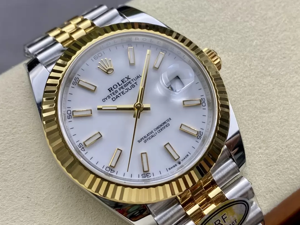 ROLEX 로렉스 데이저스트 화이트 스틱 다이얼 콤비 쥬빌레 41mm 126333-0016