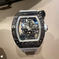 RICHARD MILLE 리차드밀 부바왓슨 블랙 카본 케이스 화이트 포인트 화이트 밴드 RM-055 2COLOR