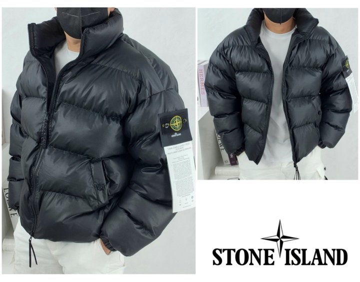 STONE ISLAND 스톤아일랜드 가먼트 레더 패딩 자켓