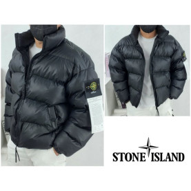 STONE ISLAND 스톤아일랜드 가먼트 레더 패딩 자켓