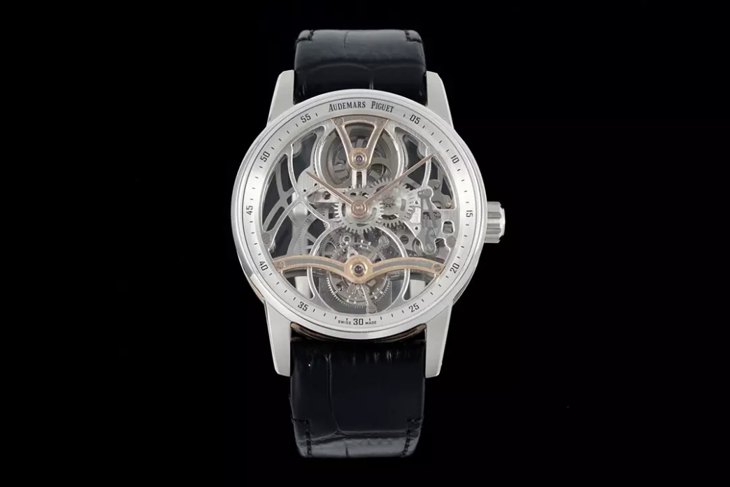 AUDEMARS PIGUET 오데마피게 코드 11.59 스켈레톤 투르비용 블랙 레더 스트랩