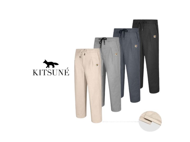 MAISON KITSUNE 메종키츠네 헤드폭스 밴딩 면 바지