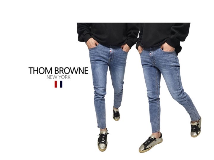 THOM BROWNE 톰브라운 연청 슬림스트레이트 청바지